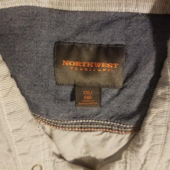 striped Northwest Territory XXL denim shirt with snap closures - Picture 4 of 5